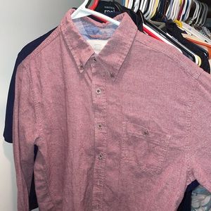 Large light pink button down.
